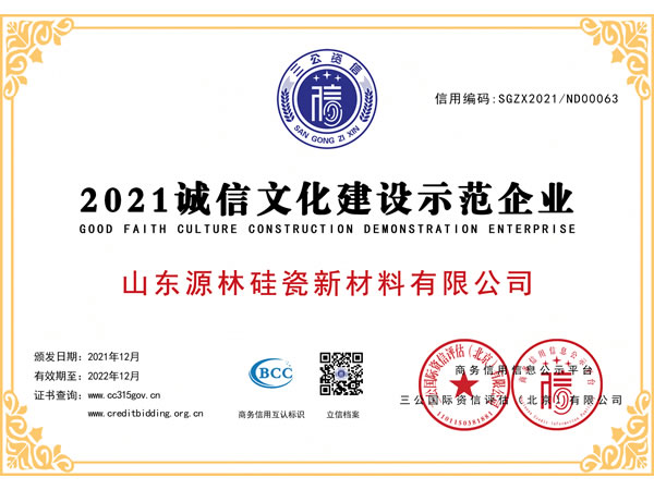 2021诚信文化建设示范企业